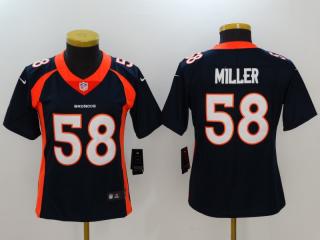 Women Denver Broncos 58 Von Miller Football Jersey Legend Navy Blue