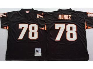 Cincinnati Bengals 78 Anthony Munoz Football Jersey Black Retro