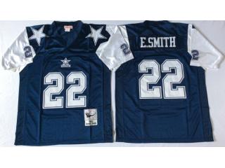 Dallas Cowboys 22 Emmitt Smith Football Jersey Blue Retro