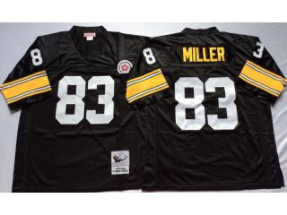  Pittsburgh Steelers 83 Heath Miller Football Jersey Black Retro