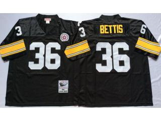 Pittsburgh Steelers 36 Jerome Bettis Football Jersey Black Retro