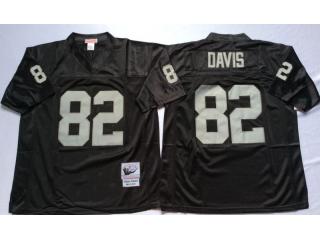 Oakland Raiders 82 Al Davis Football Jersey Black Retro