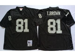 Oakland Raiders 81 Tim Brown Football Jersey Black Retro