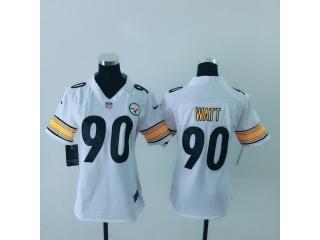 Women Pittsburgh Steelers 90 T.J. Watt  Football Jersey White