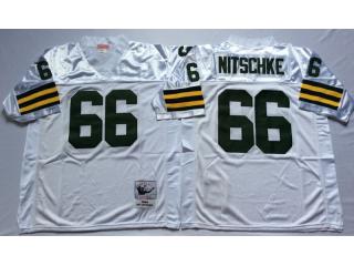 Green Bay Packers 66 Ray Nitschke Football Jersey White Retro