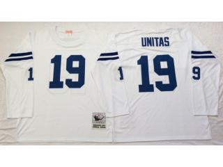 Indianapolis Colts 19 Johnny Unitas Football Jersey White Retro