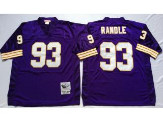 Minnesota Vikings 93 John Randle Football Jersey Purple Retro