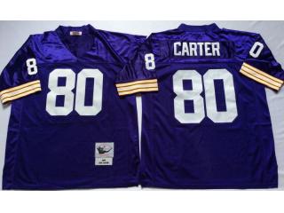 Minnesota Vikings 80 Cris Carter Football Jersey Purple Retro