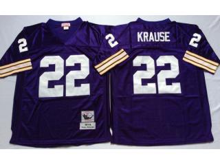 Minnesota Vikings 22 Paul Krause Football Jersey Purple Retro