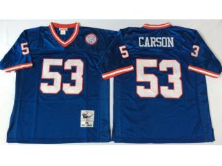 New York Giants 53 Harry Carson Football Jersey Blue Retro
