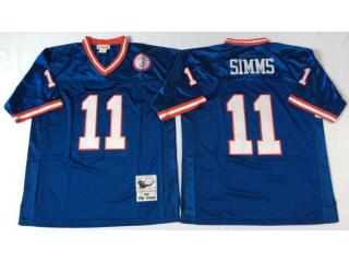 New York Giants 11 Phil Simms Football Jersey Blue Retro