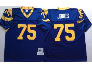 St. Louis Rams 75 Deacon Jones Football Jersey Blue Retro