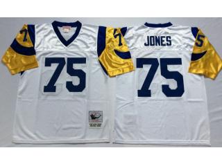 St. Louis Rams 75 Deacon Jones Football Jersey White Retro