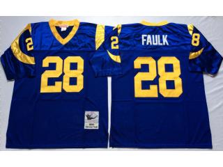 St. Louis Rams 28 Marshall Faulk Football Jersey Blue Retro