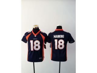 Youth Denver Broncos 18 Peyton Manning Football Jersey navy Blue