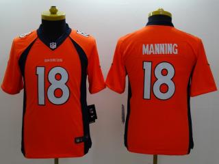 Youth Denver Broncos 18 Peyton Manning Football Jersey Orange