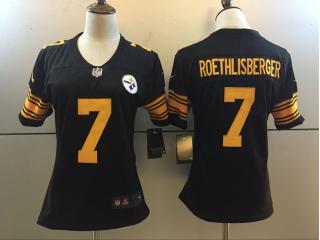 Women Pittsburgh Steelers 7 Ben Roethlisberger Football Jersey Black