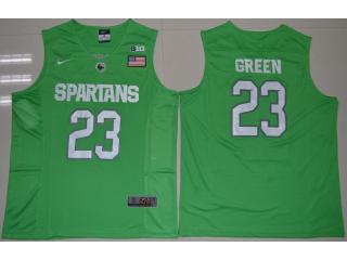 Michigan State Spartans 23 Draymond Green College Basketball Jersey Apple Green