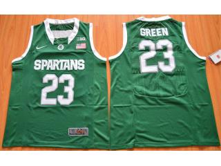 Michigan State Spartans 23 Draymond Green College Basketball Jersey Green