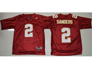 Florida State Seminoles (FSU) 2 Deion Sanders College Football Jersey Red