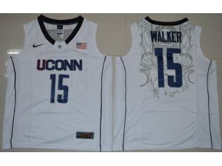Uconn Huskies 15 Kemba Walker College Basketball Jersey White