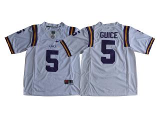 LSU Tigers 5 Derrius Guice College Football Jersey White