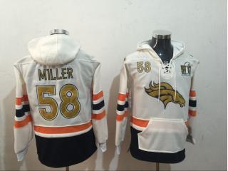 Denver Broncos 58 Von Miller Hoodies Football Jersey White