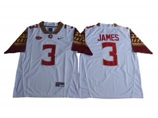New Florida State Seminoles 3 Derwin James College Limited Football Jersey White
