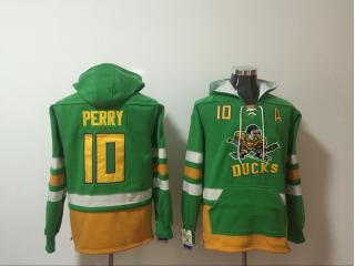 Classic Anaheim Ducks 10 Corey Perry Ice Hoodies Hockey Jersey Green