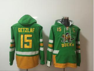 Classic Anaheim Ducks 15 Ryan Getzlaf Ice Hoodies Hockey Jersey Green