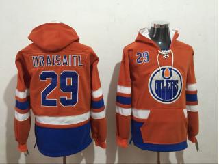 Classic Edmonton Oilers 29 Leon Draisaitl Ice Hoodies Hockey Jersey Orange