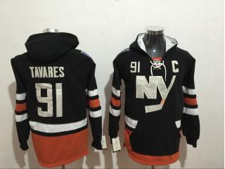 Classic New York Islanders 91John Tavares Ice Hoodies Hockey Jersey Black