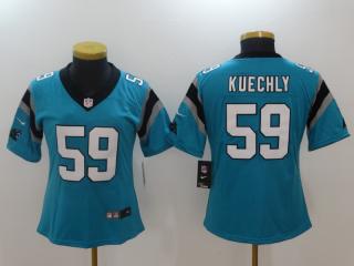 Women Carolina Panthers 59 Luke Kuechly Football Jersey Legend Blue