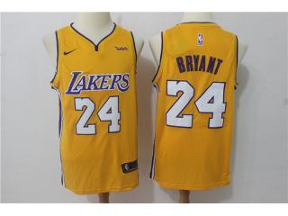 Nike Los Angeles Lakers 24 Kobe Bryant Basketball Jersey Yellow Fan Edition
