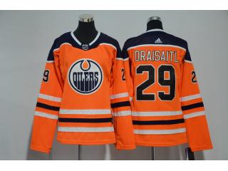 Women Adidas Classic Edmonton Oilers 29 Leon Draisaitl Ice Hockey Jersey Orange