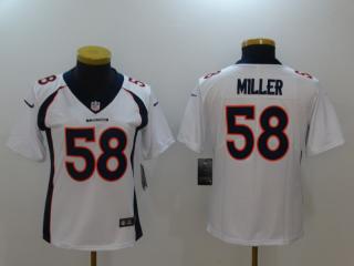 Women Denver Broncos 58 Von Miller Football Jersey Legend White