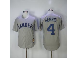 New York Yankees 4 Lou Gehrig Baseball Jersey Gray Retro