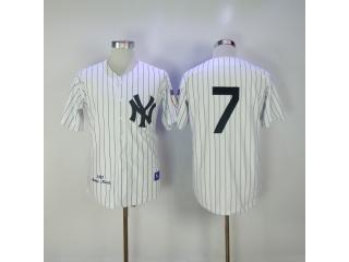 New York Yankees 7 Mickey Mantle Baseball Jersey White Retro