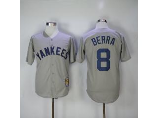 New York Yankees 8 Yogi Berra Baseball Jersey Beige Retro