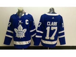 Adidas Classic Toronto Maple Leafs 17 Wendel Clark Ice Hockey Jersey Blue