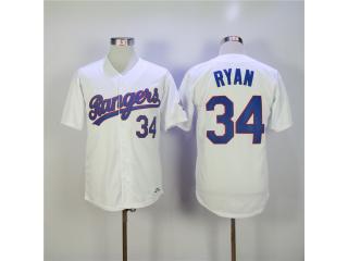 Texas Rangers 34 Nolan Ryan Baseball Jersey White Retro