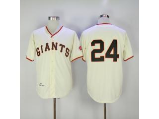 San Francisco Giants 24 Willie Mays Baseball Jersey Beige Retro