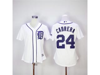 Women Detroit Tigers 24 Miguel Cabrera Baseball Jersey White