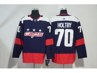 Adidas Classic Washington Capitals  70 Braden Holtby Ice Hockey Jersey Navy Blue