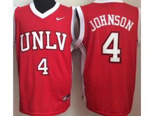 University of Nevada Las Vegas 4 Larry Johnson College Basketball Jersey Red