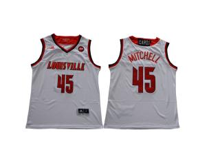 Louisville Cardinals 45 Donovan Mitchell College Basketball Jersey White