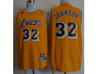 Los Angeles Lakers 32 Magic Johnson Basketball Jersey Yellow 