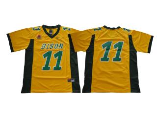 NDSU North Dakota State Bison 11 Name College Football Jersey Yellow