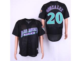 Arizona Diamondbacks 20 Luis Gonzalez Baseball Jersey Black Retro hole fabric