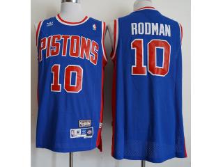 Detroit Pistons 10 Dennis Rodman Basketball Jersey Blue